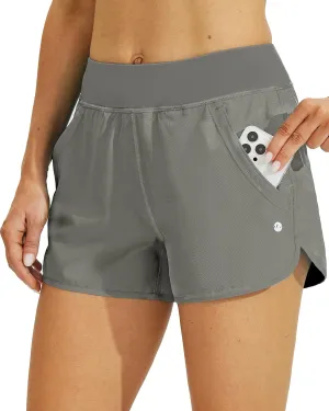 Willit Women's 3" Swim Board Shorts Swimming Bottoms with Brief Liner Quick Dry UPF 50 