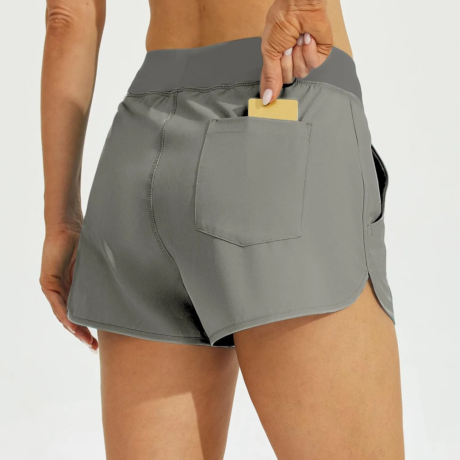 Willit Women's 3" Swim Board Shorts Swimming Bottoms with Brief Liner Quick Dry UPF 50 