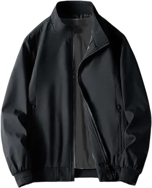 Windbreaker Bomber Zip Up Coat with Pocket Handsome Pilot Zip Fx Standing Jacket Jackets Casual Summer Windbreaker