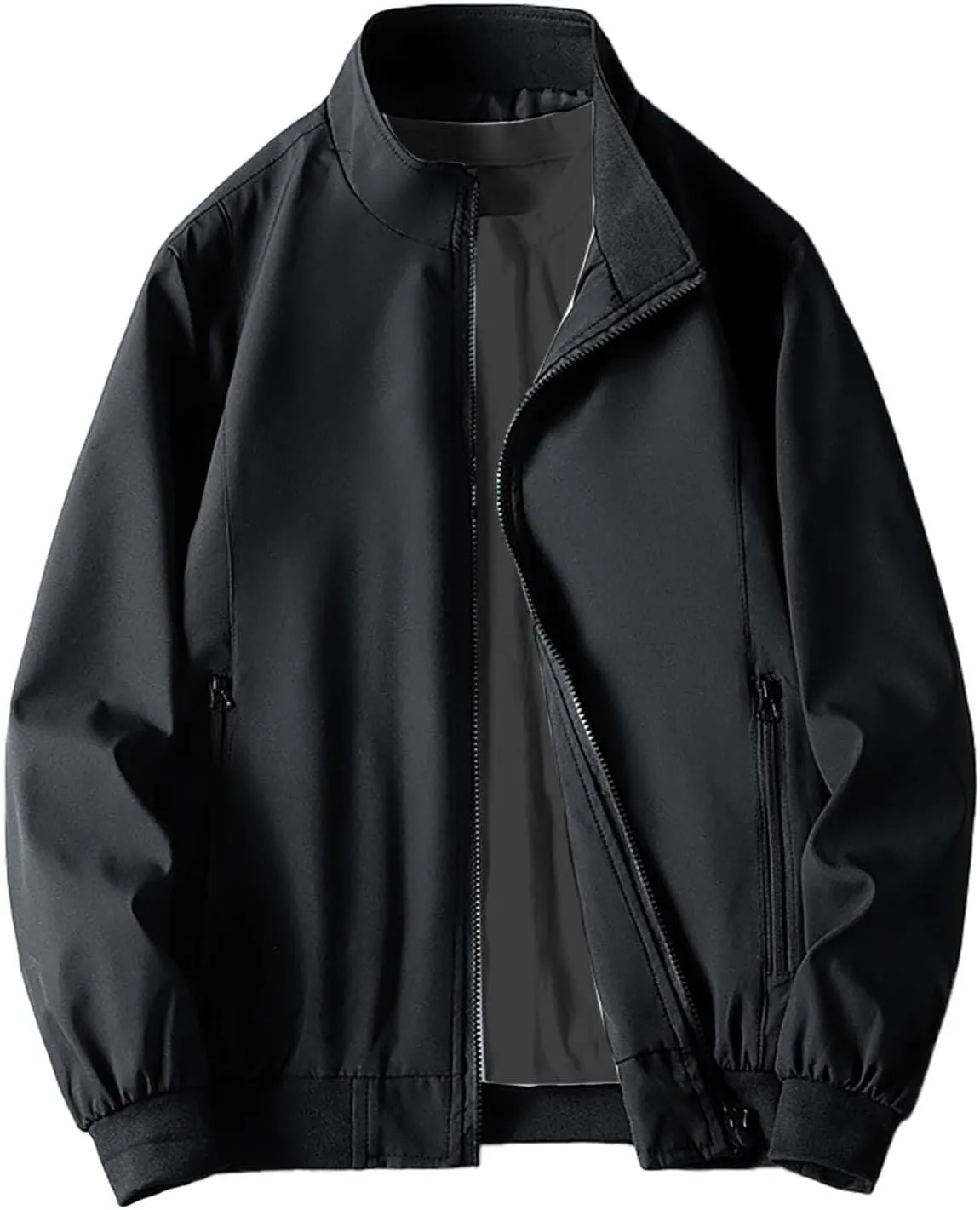 Windbreaker Bomber Zip Up Coat with Pocket Handsome Pilot Zip Fx Standing Jacket Jackets Casual Summer Windbreaker