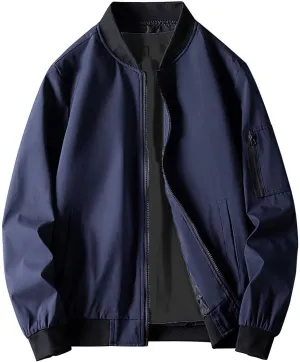 Windbreaker Bomber Zip Up Coat with Pocket Handsome Pilot Zip Fx Standing Jacket Jackets Casual Summer Windbreaker