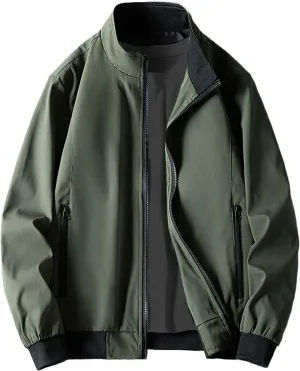 Windbreaker Bomber Zip Up Coat with Pocket Handsome Pilot Zip Fx Standing Jacket Jackets Casual Summer Windbreaker
