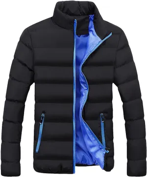 Winter Coats for Men Plus Size Stand Collar Full Zip Puffer Jacket Thick Quilted Down Coat Casual Coat Ski Jacket