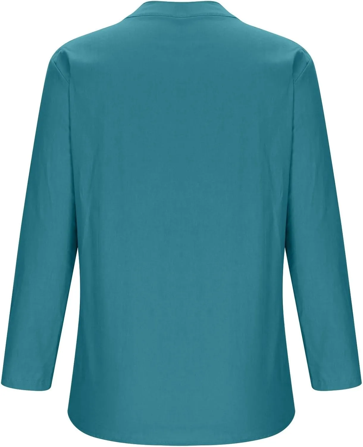 Women Button Up Shirts V Neck Long Sleeve Cotton Linen Summer Casual Fashion Blouse Tops Loose Tshirts