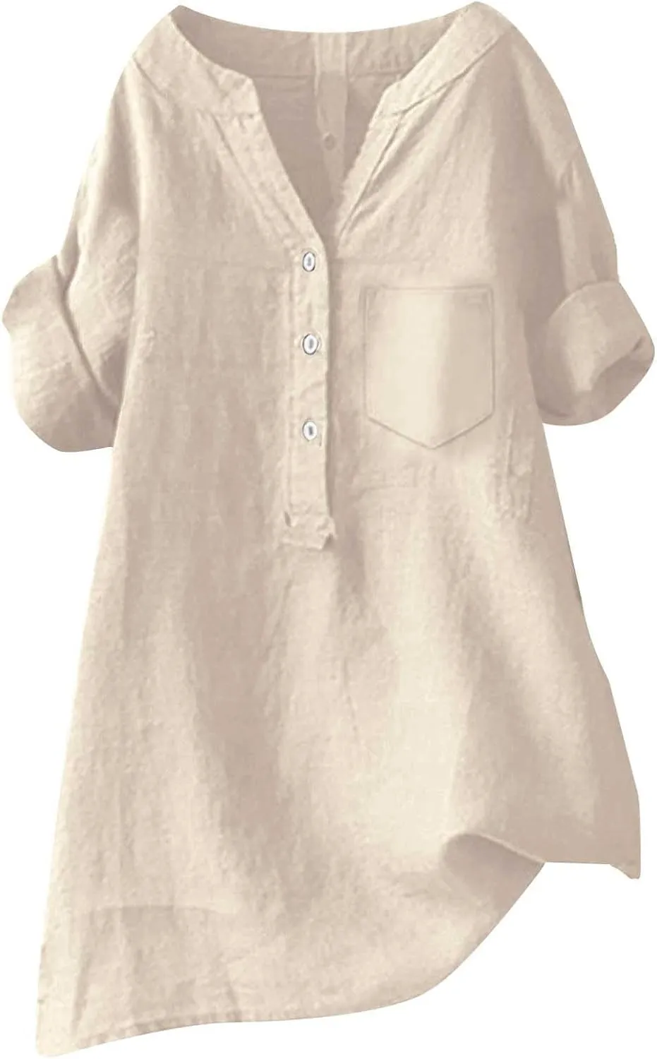 Women Linen Shirts Summer Linen Plain Solid Short Sleeve T-Shirt Casual Plus Size Dressy Crewneck Tee Tops