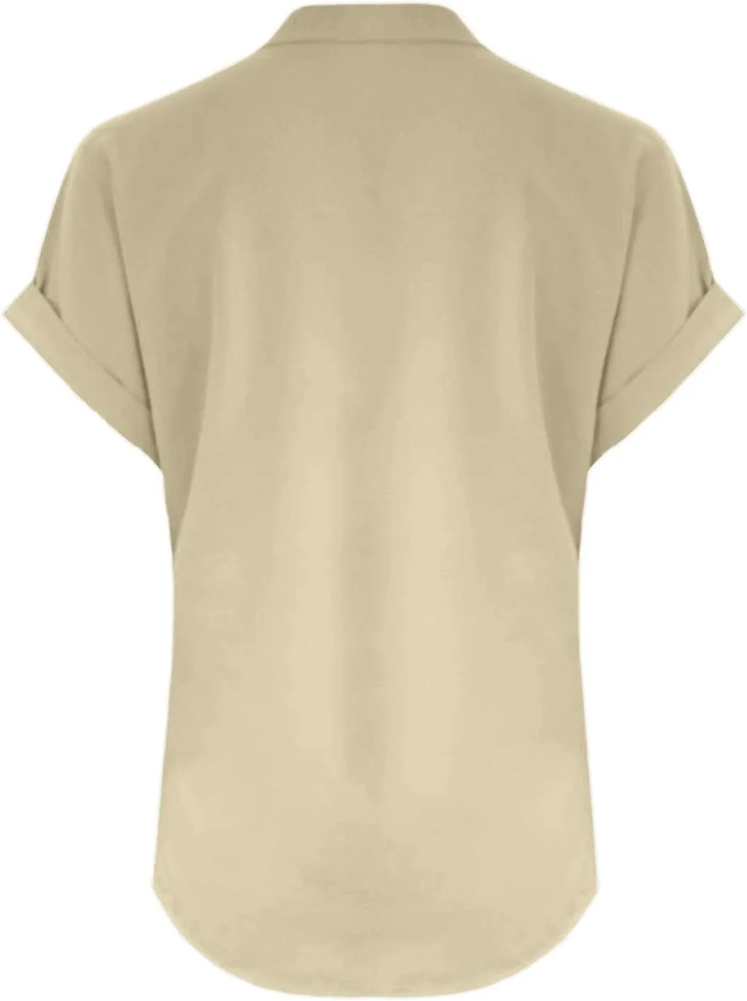 Women Linen Shirts V Neck Button Blouses Bohemian 2024 Summer Tops Short Sleeve Loose Fit T-Shirts