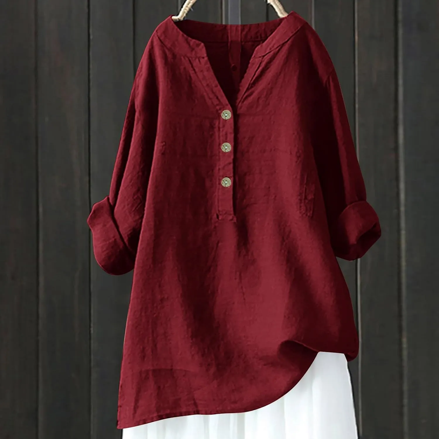 Women Linen Shirts V-Neck Button Blouses Embroidery 2025 Summer Tshirt Short Sleeve Loose T Shirts