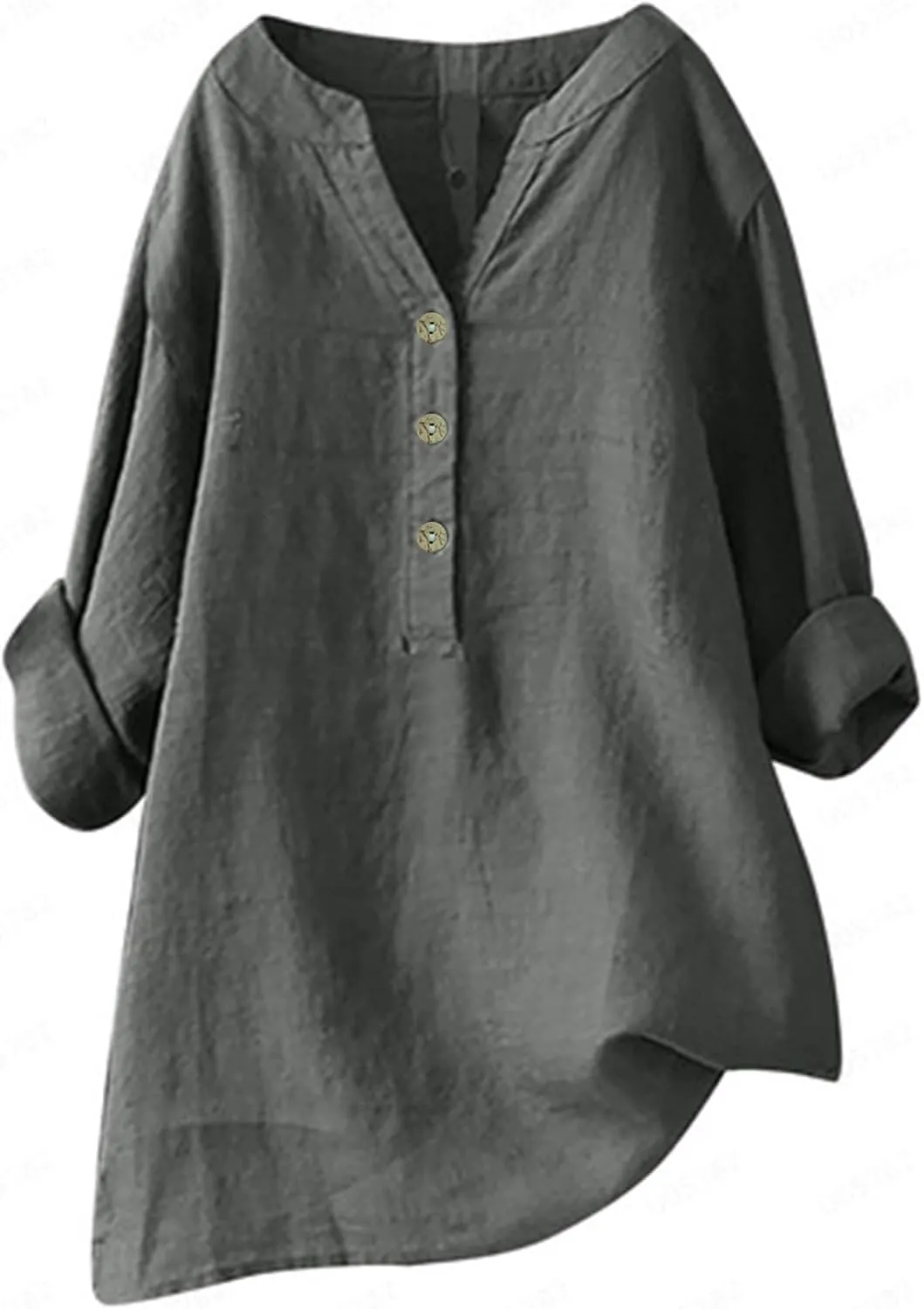 Women Linen Shirts V-Neck Button Blouses Embroidery 2025 Summer Tshirt Short Sleeve Loose T Shirts