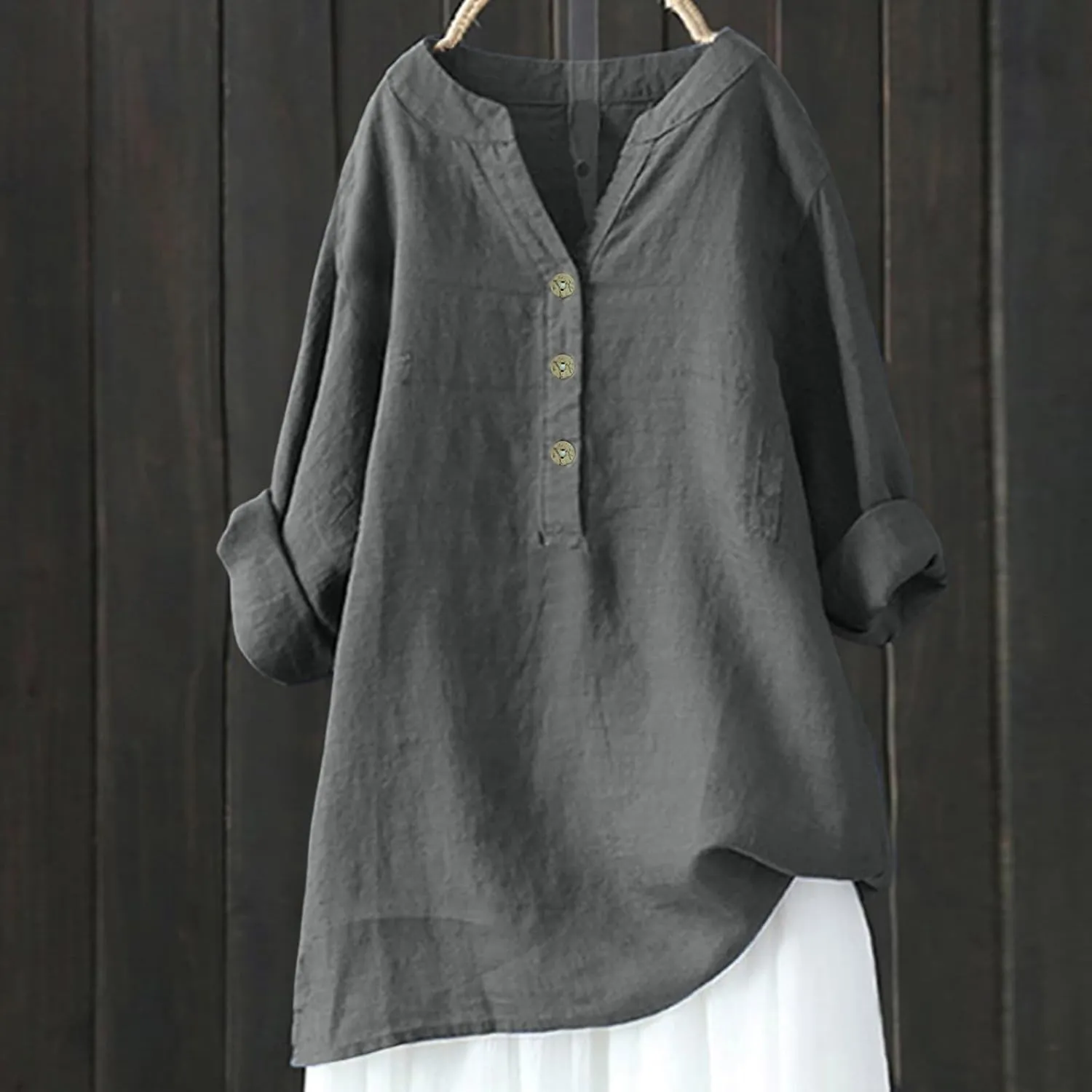 Women Linen Shirts V-Neck Button Blouses Embroidery 2025 Summer Tshirt Short Sleeve Loose T Shirts
