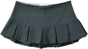 Women Spring Extreme Short Pleated Skirt Low Rise Thin Style Bottoms Mini Short Skirt