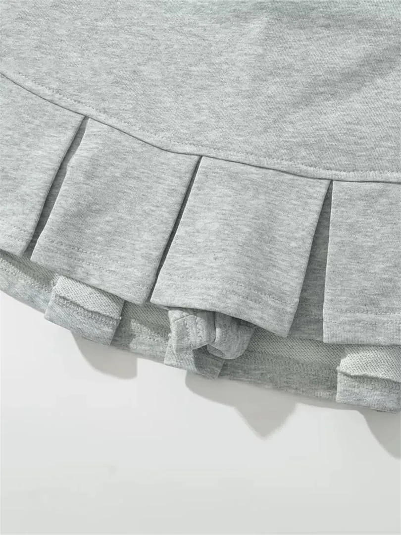 Women Spring Extreme Short Pleated Skirt Low Rise Thin Style Bottoms Mini Short Skirt