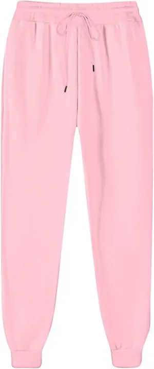 Women Sweatpants Lounge High Waisted Jogger Sweat Pants Baggy Drawstring Elastic Straight Leg Bottoms Trousers