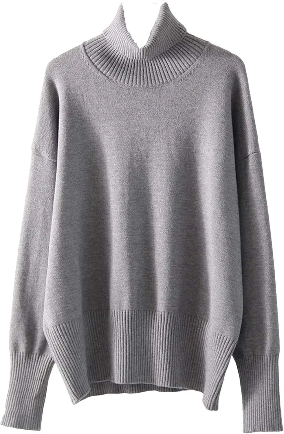 Women Turtleneck Casual Sweaters Oversize Knit Jumpers Winter Warm Thick Sweater