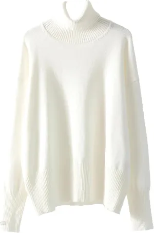Women Turtleneck Casual Sweaters Oversize Knit Jumpers Winter Warm Thick Sweater