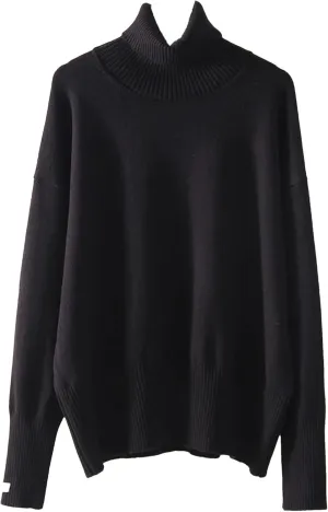 Women Turtleneck Casual Sweaters Oversize Knit Jumpers Winter Warm Thick Sweater