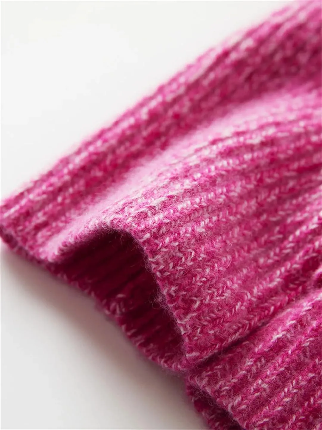 Women Wool Knit Sweater Turtleneck Pullover Oversize Jumpers Loose Simple Style Knitwear