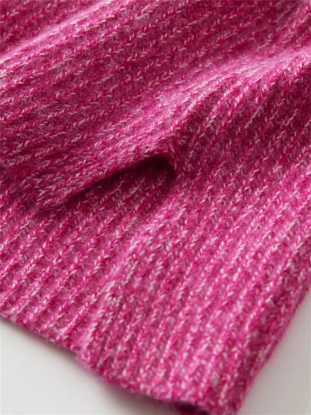Women Wool Knit Sweater Turtleneck Pullover Oversize Jumpers Loose Simple Style Knitwear