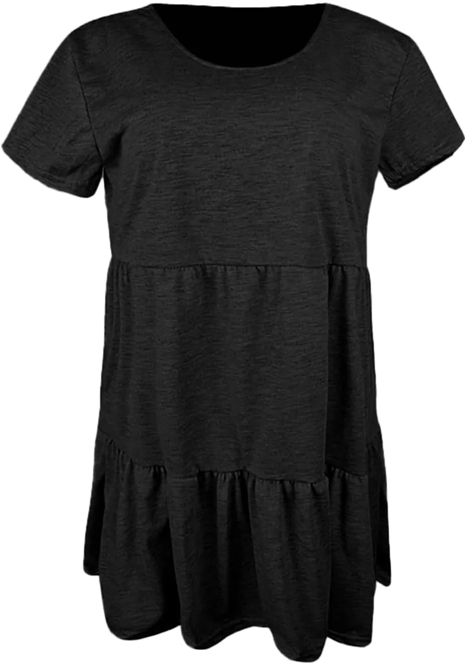 Womens 2025 Summer Dresses Round Neck Dress Casual and Comfortable Cotton Short Sleeves Beach Dress with Pockets