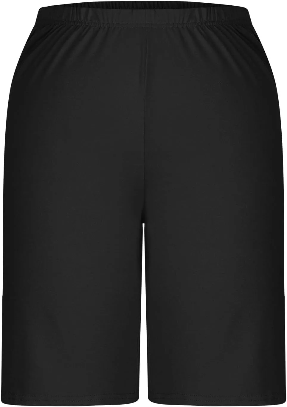 Womens Bermuda Shorts 9" Swim Short High Waisted Swim Board Pants with Pockets UPF 50  Swimsuit Bottoms