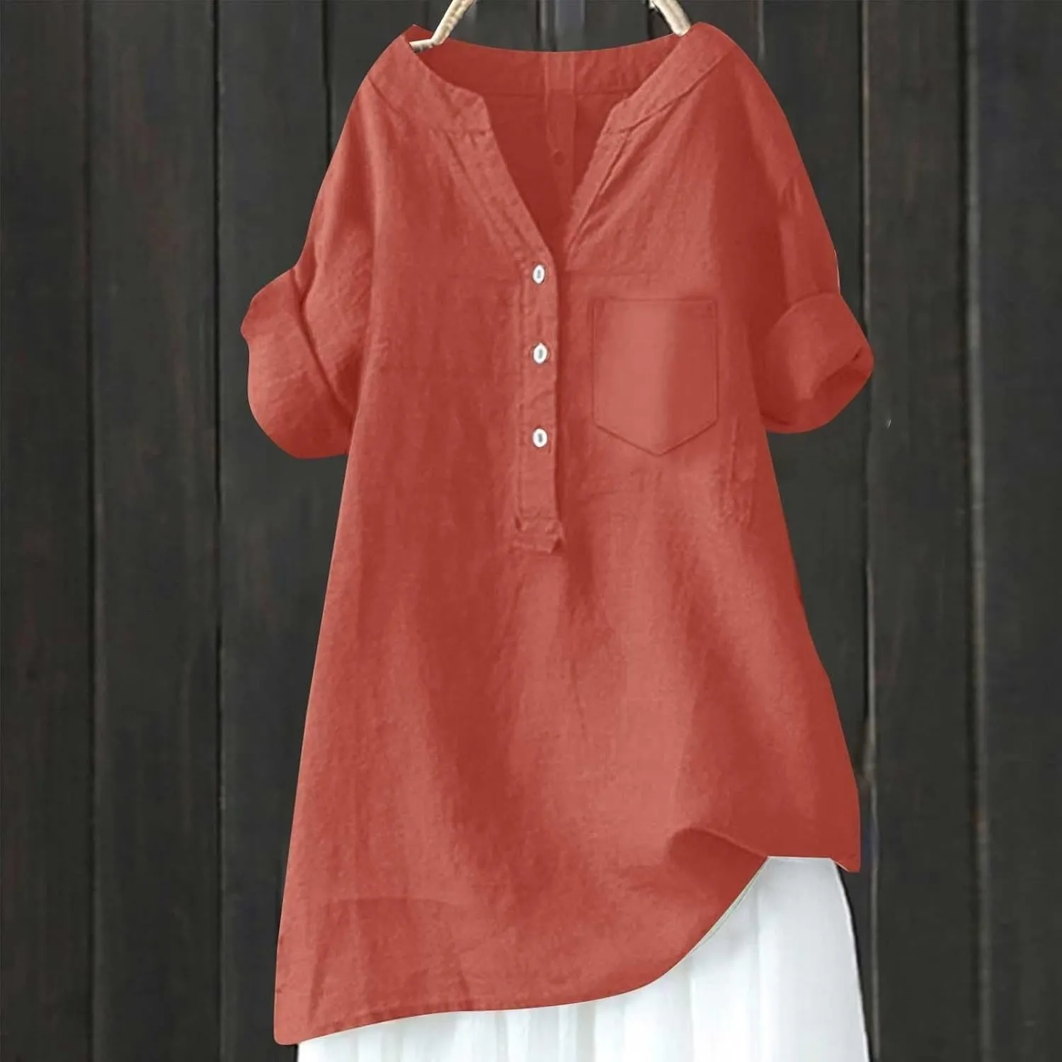 Women's Bohemian Boho Linen Short Sleeve T Shirt Summer Basic Casual Oversized Blouses Crewneck Loose Tshirts
