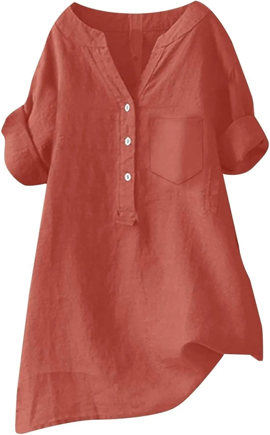 Women's Bohemian Boho Linen Short Sleeve T Shirt Summer Basic Casual Oversized Blouses Crewneck Loose Tshirts