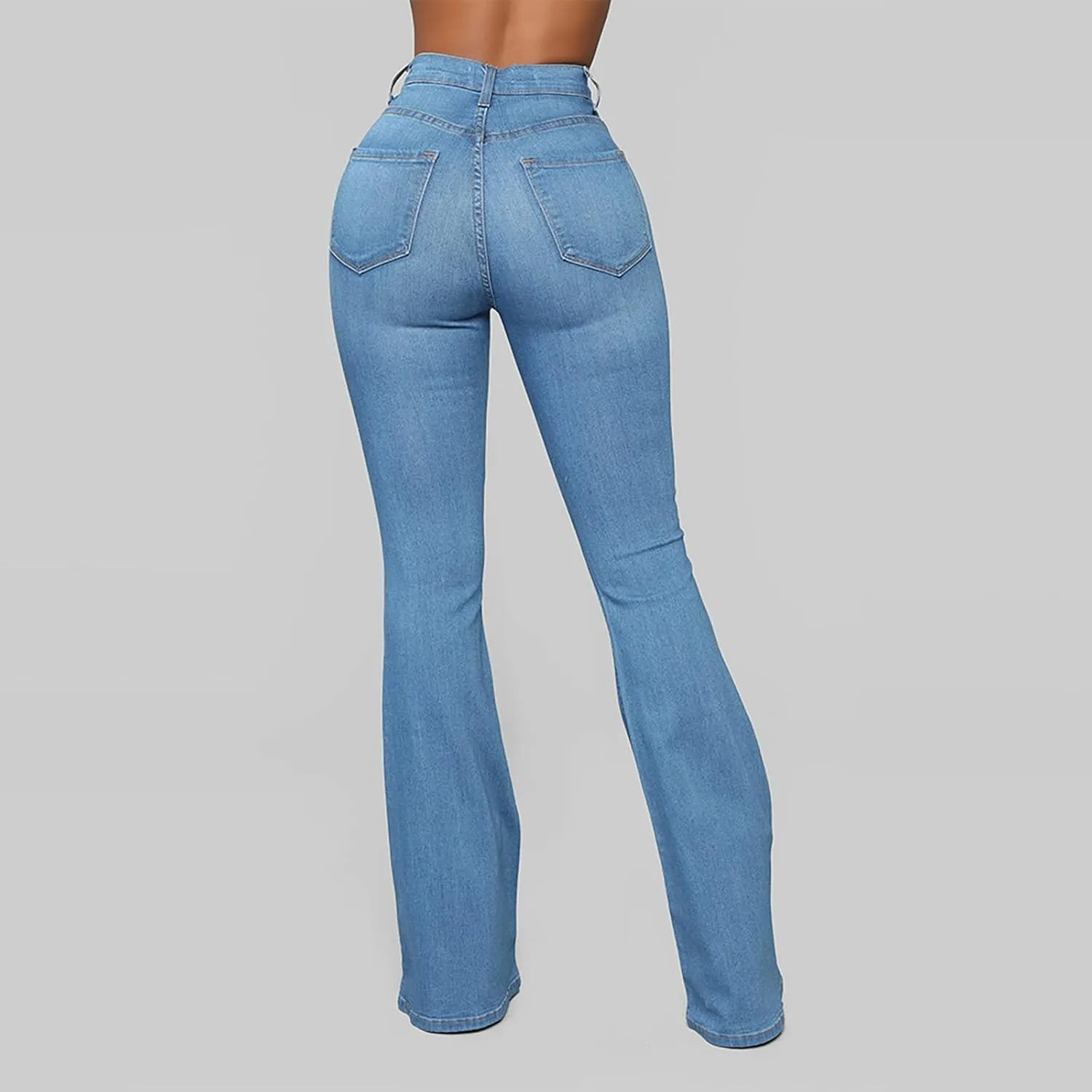 Womens Bootcut Bell Bottom Jeans High Waisted Flare Jeans Stretch Slimming Wide Leg Bell Bottoms Denim Pants