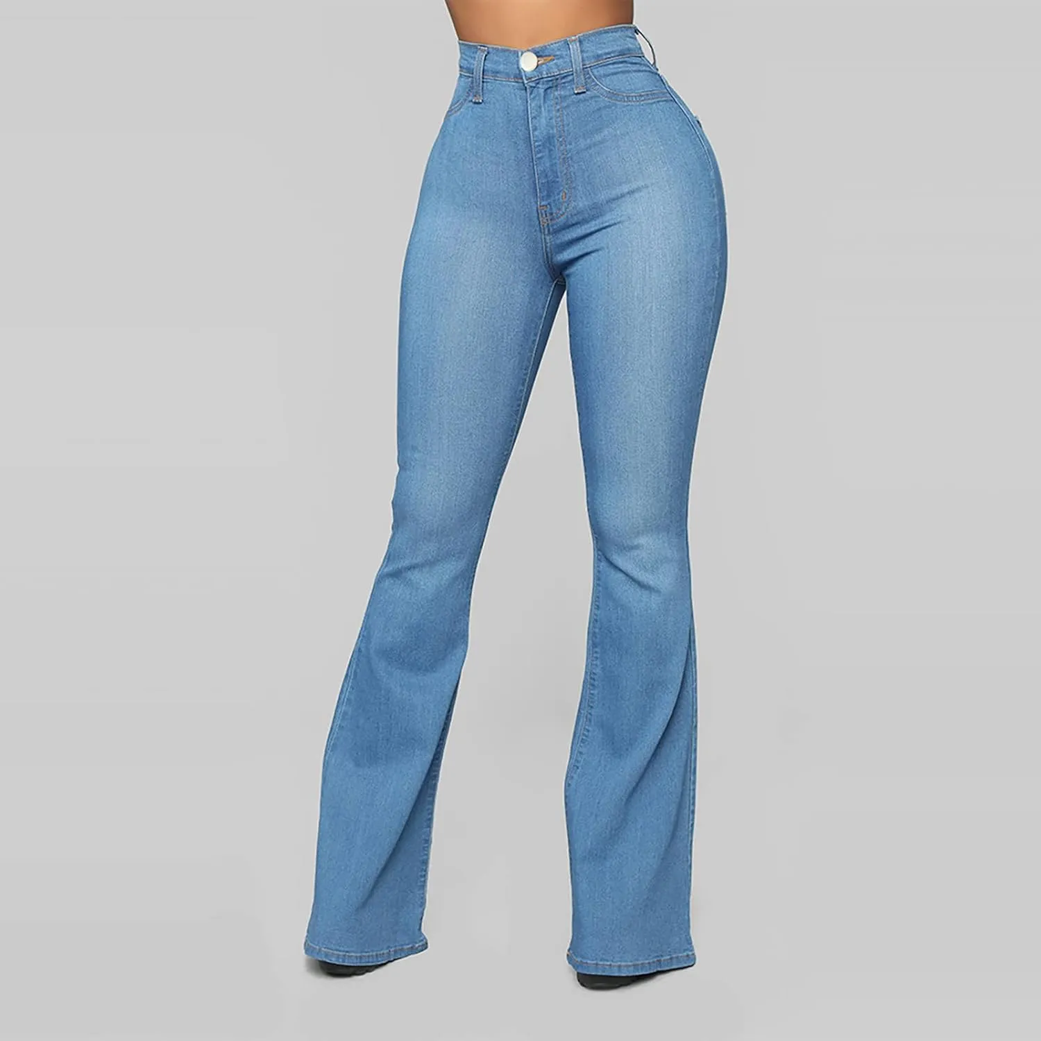 Womens Bootcut Bell Bottom Jeans High Waisted Flare Jeans Stretch Slimming Wide Leg Bell Bottoms Denim Pants