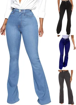 Womens Bootcut Bell Bottom Jeans High Waisted Flare Jeans Stretch Slimming Wide Leg Bell Bottoms Denim Pants