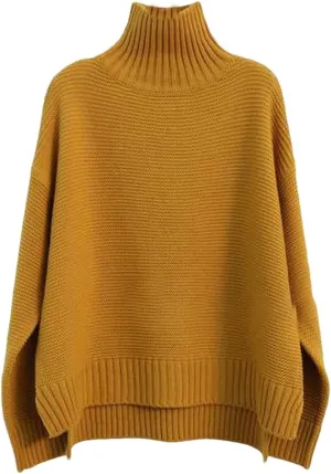 Women's Cashmere Sweater, Loose Sweater, Thick Turtleneck, Plus Size Jumpers