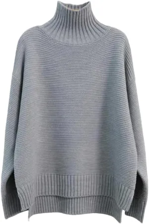 Women's Cashmere Sweater, Loose Sweater, Thick Turtleneck, Plus Size Jumpers