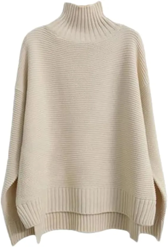 Women's Cashmere Sweater, Loose Sweater, Thick Turtleneck, Plus Size Jumpers