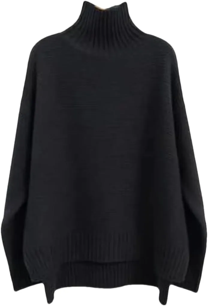 Women's Cashmere Sweater, Loose Sweater, Thick Turtleneck, Plus Size Jumpers