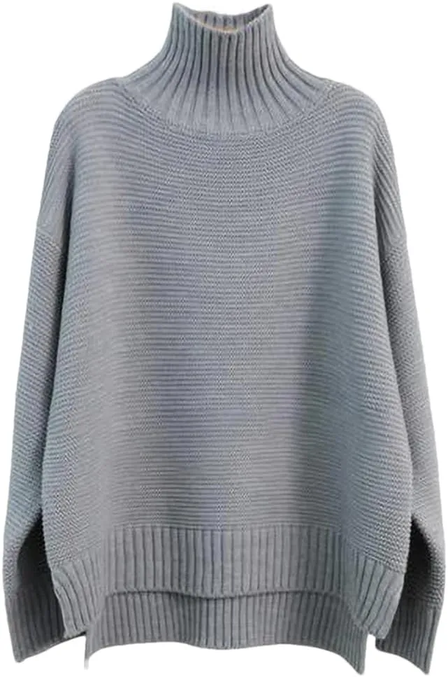 Women's Cashmere Sweater, Loose Sweater, Thick Turtleneck, Plus Size Jumpers