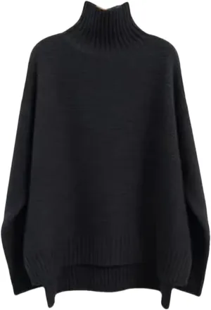 Women's Cashmere Sweater, Loose Sweater, Thick Turtleneck, Plus Size Jumpers