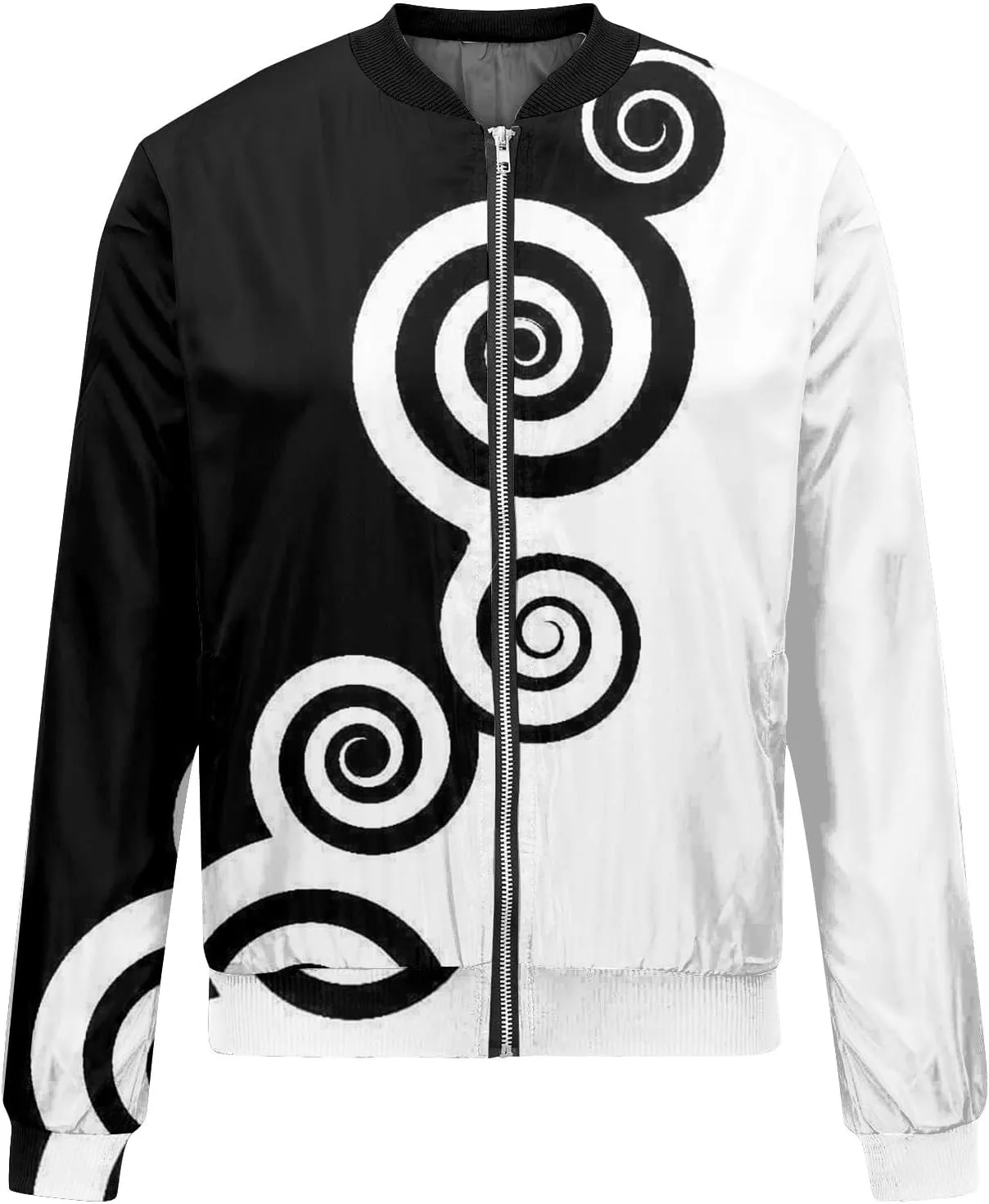 Women's Casual Bomber Jacket Lightweight Windbreaker Jackets Long Sleeve Windproof Spring Fall Jackets with Pockets