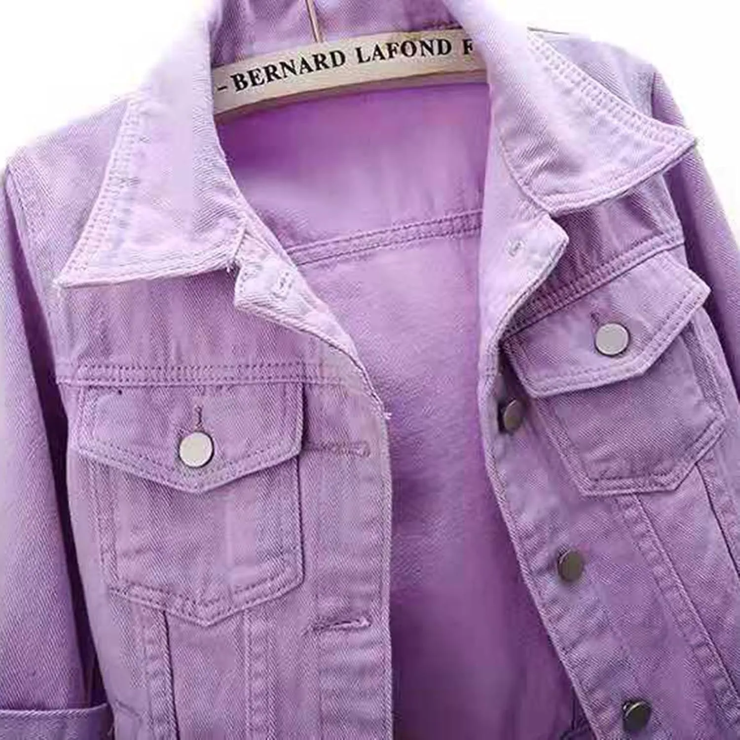 Womens Cropped Denim Jacket 3/4 Sleeve Short Jean Jacket Button Down Retro Jackets Lightweight Trucker Coat