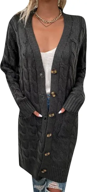 Women's Daily Spread Collar Button Jacket Wool Blend Fuzzy Vintage Outerwear Pocketed Trendy Solid Color Trench