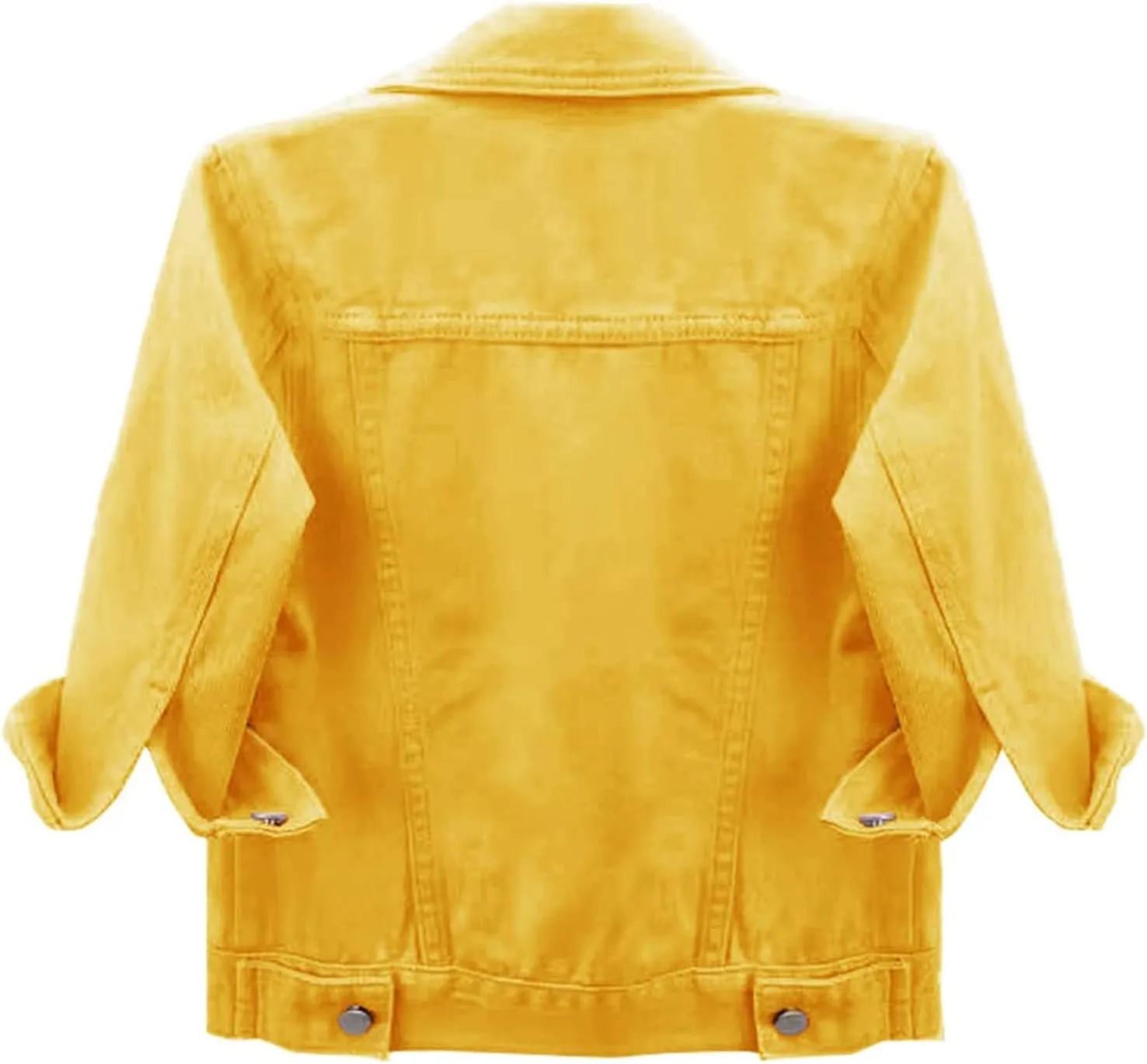 Women's Denim Jacket 3/4 Sleeve Cropped Jackets Lapel Button Down Cardigan Jean Jackets Casual Cute Trucker Coats