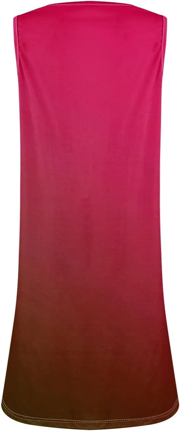 Womens Dresses Casual Plus Size Summer Clothes Tank Dress Mini Dress Button Down V Neck Sleeveless Sundress