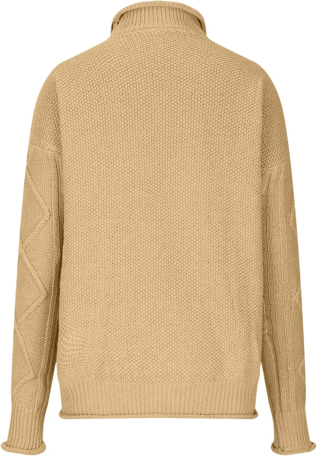 Womens Fall Clothes Fisherman Cable Knit Sweater Mock Neck Lantern Sleeve Knit Top Comfy Clothes for Flying