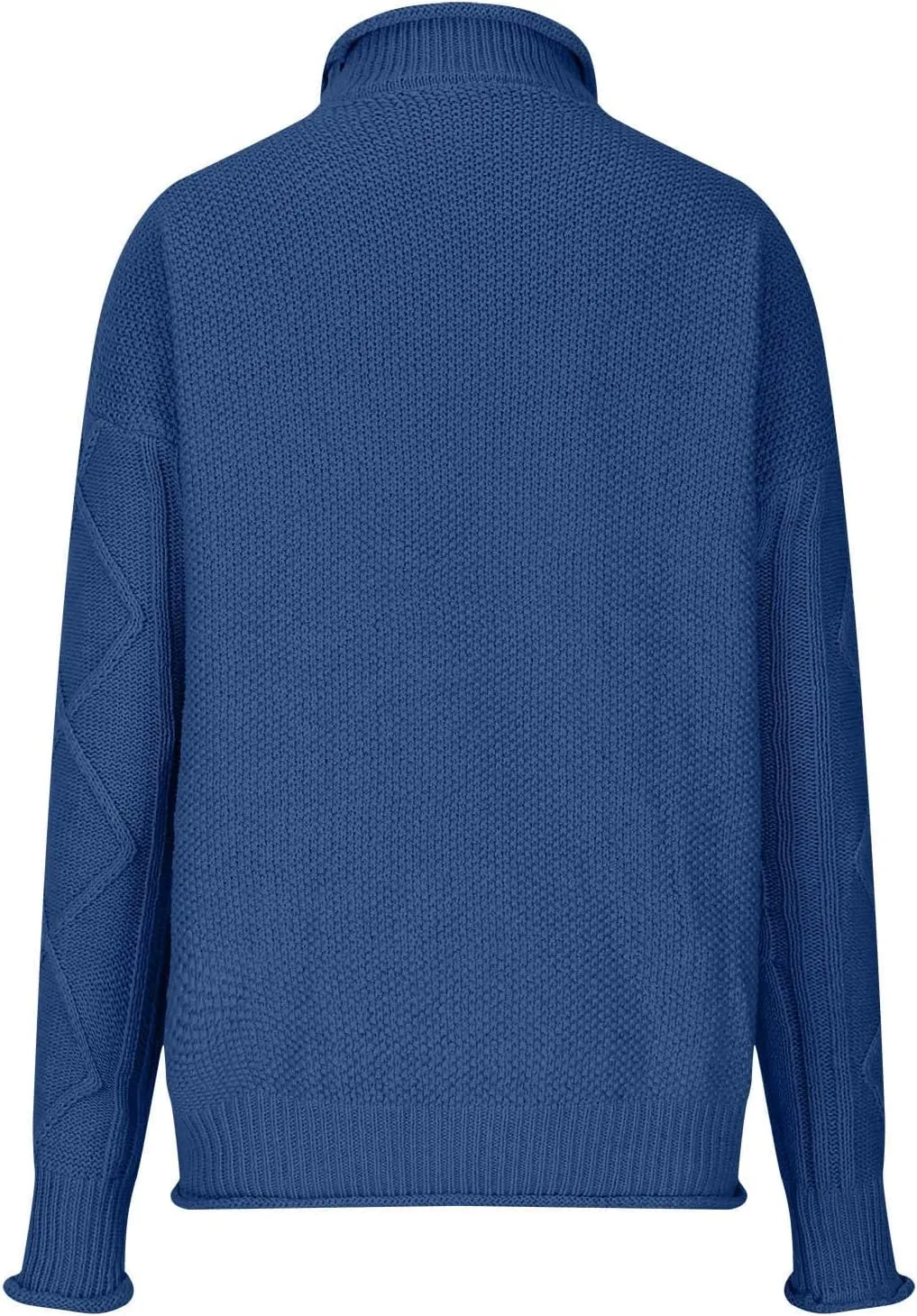 Womens Fall Clothes Fisherman Cable Knit Sweater Mock Neck Lantern Sleeve Knit Top Comfy Clothes for Flying