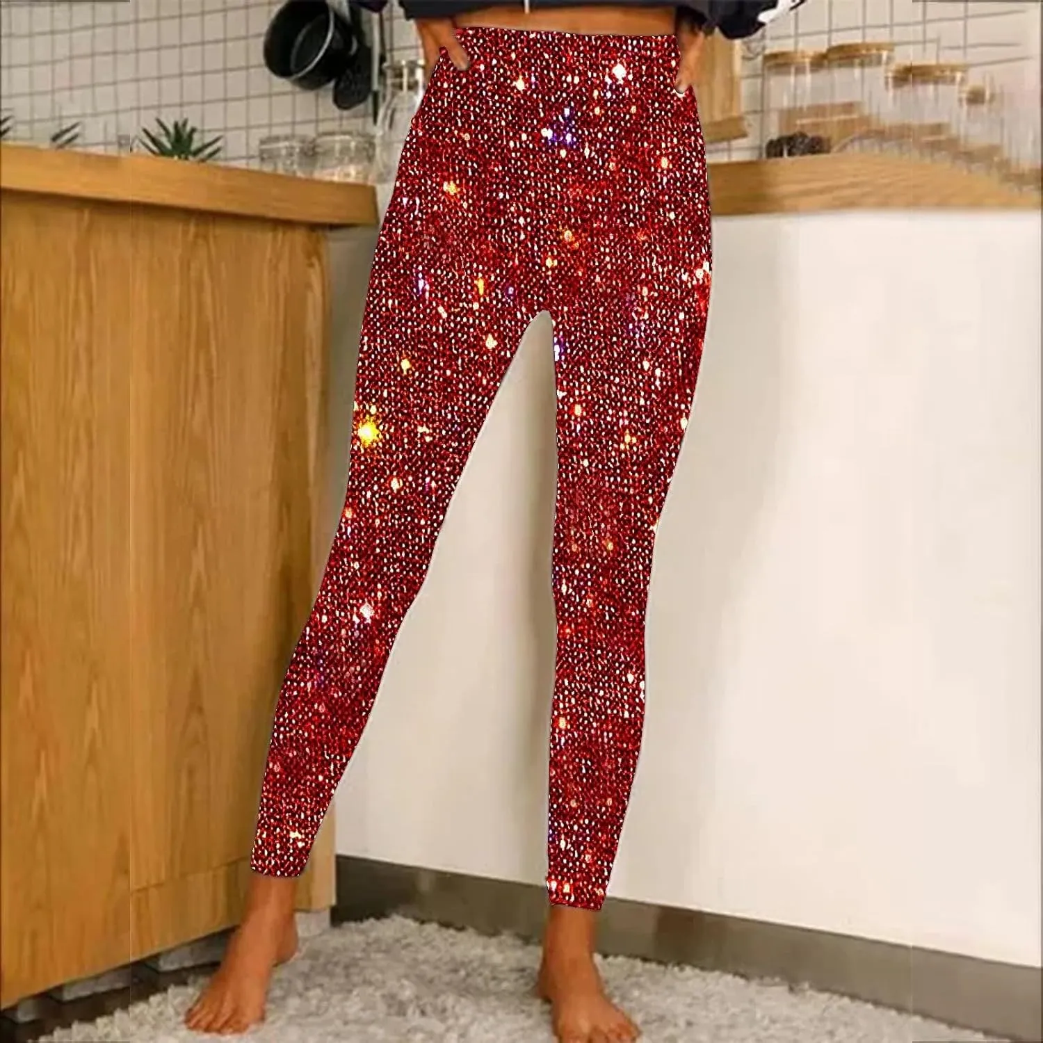 Women's Flare Yoga Pants with Pockets Color Casual Elastic High Waist Thread Simple Fit Sexy Sports for Yoga Gym