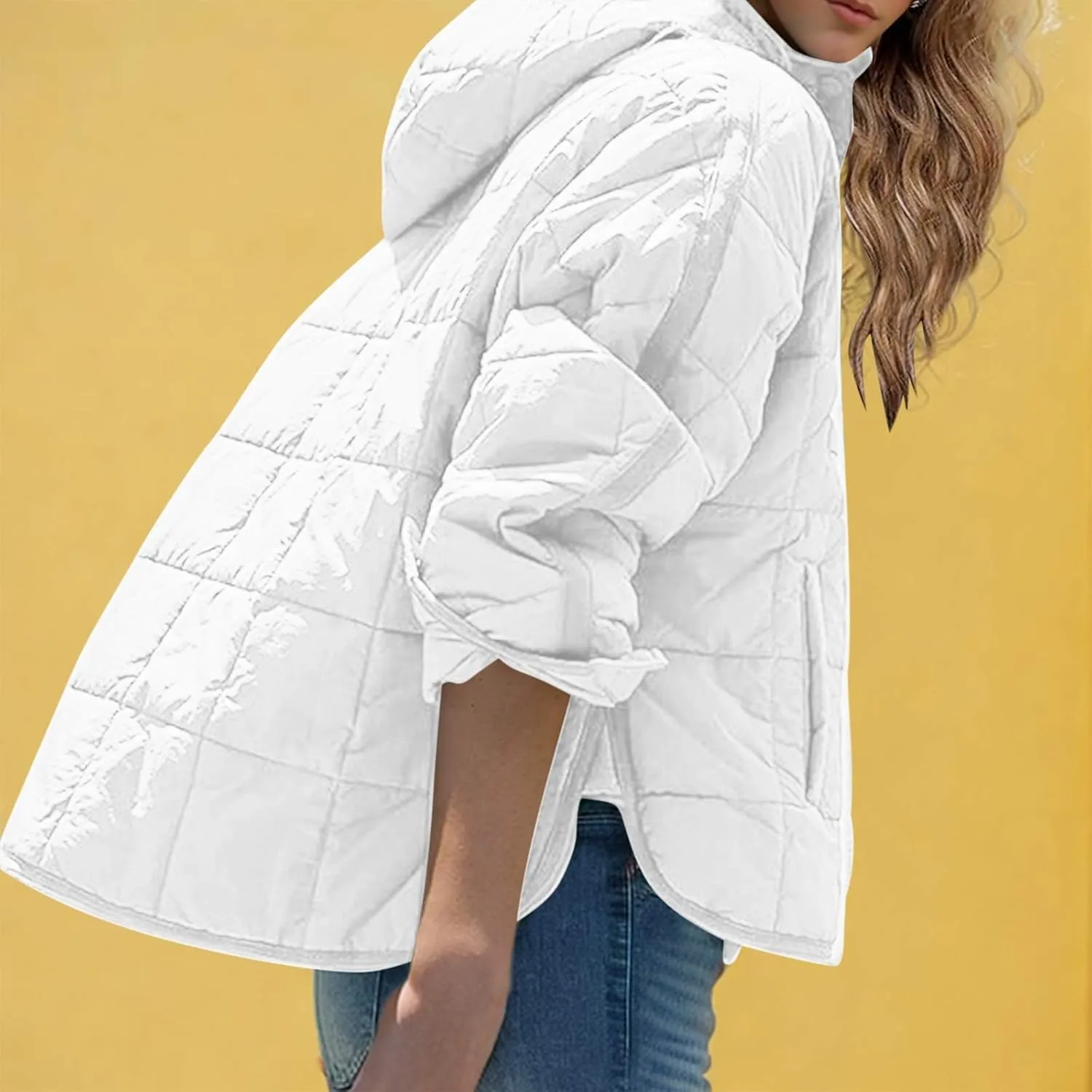 Womens Lightweight Puffer Jackets Warm Hooded Short Winter Coats Thicken Quilted Jackets Cropped Down Coats Outerwear