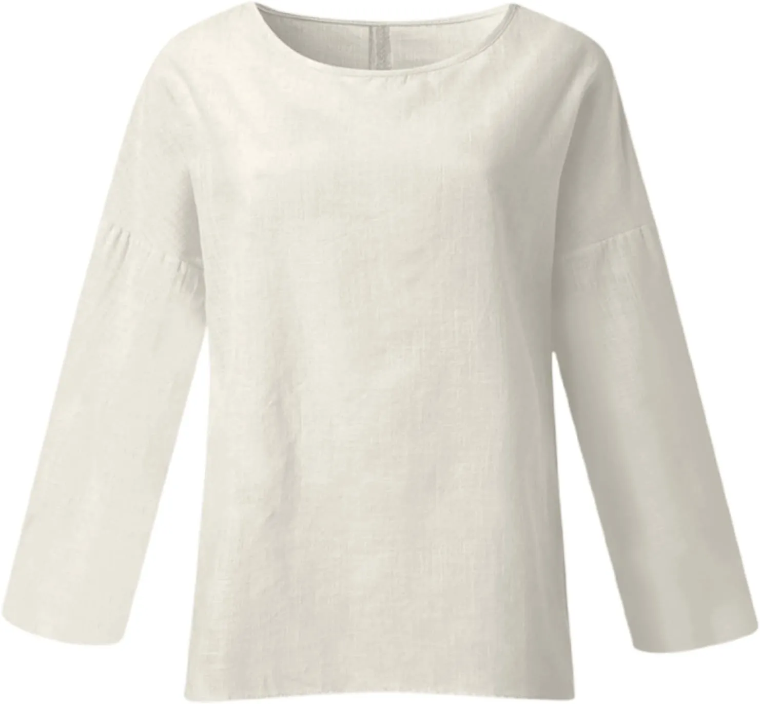 Women's Linen Shirts V-Neck Button Down Blouses Collared 2025 Fashion Tops Long Sleeve Loose Fit T Shirt