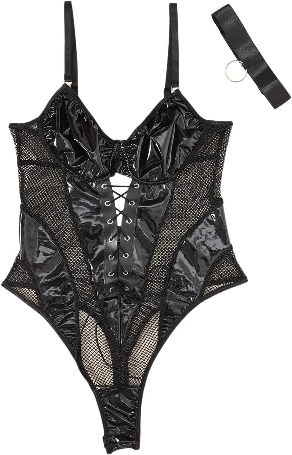 Women's Lingerie Thong Nightwear See Through Babydoll Rhinestone Slips with Garter Belts