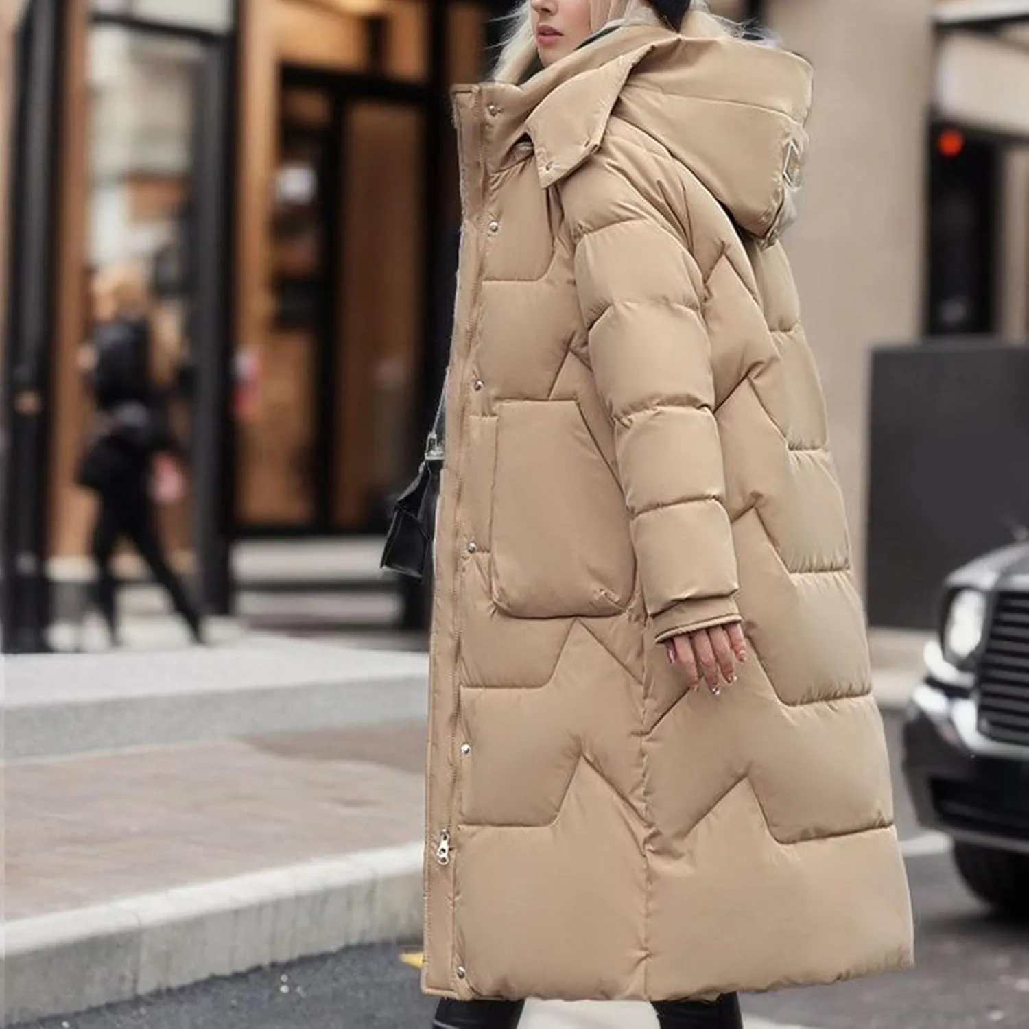 Women's Long Winter Coat with Hood Warm Long Parka Thicken Puffer Jacket Outerwear Down Coat Windproof Snow Coats