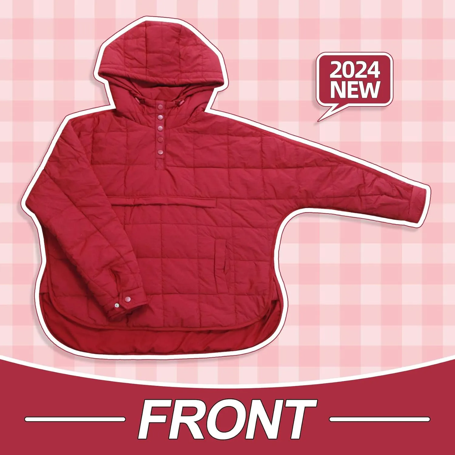 Womens Oversized Puffer Jacket Long-Sleeve Hooded Puffer Coat Packable Hooded Lightweight Warm Winter Coat Tops