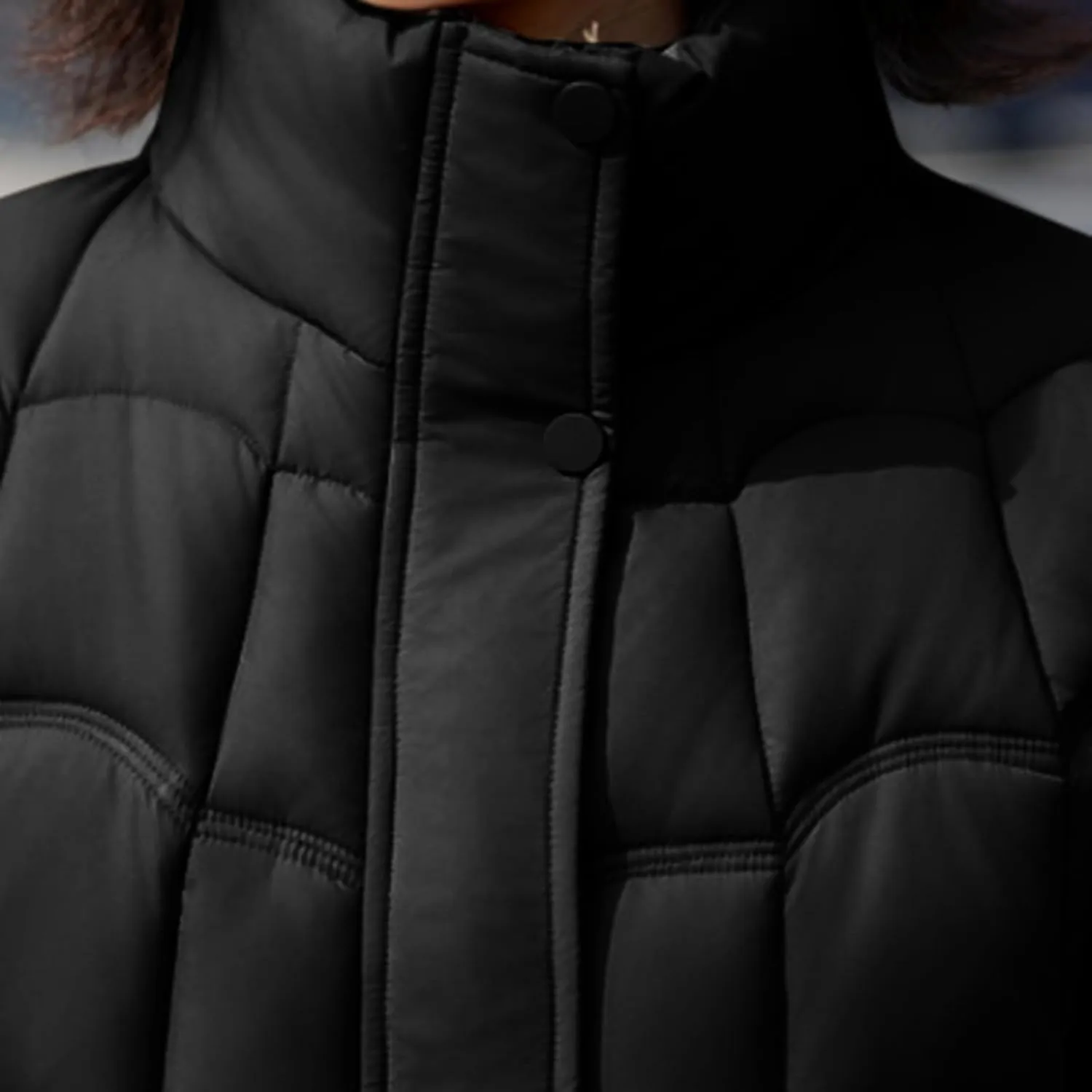 Women's Puffer Jackets Warm Winter Down Jackets Hood Zipped with Pockets Cropped Ladies Quilted Coats