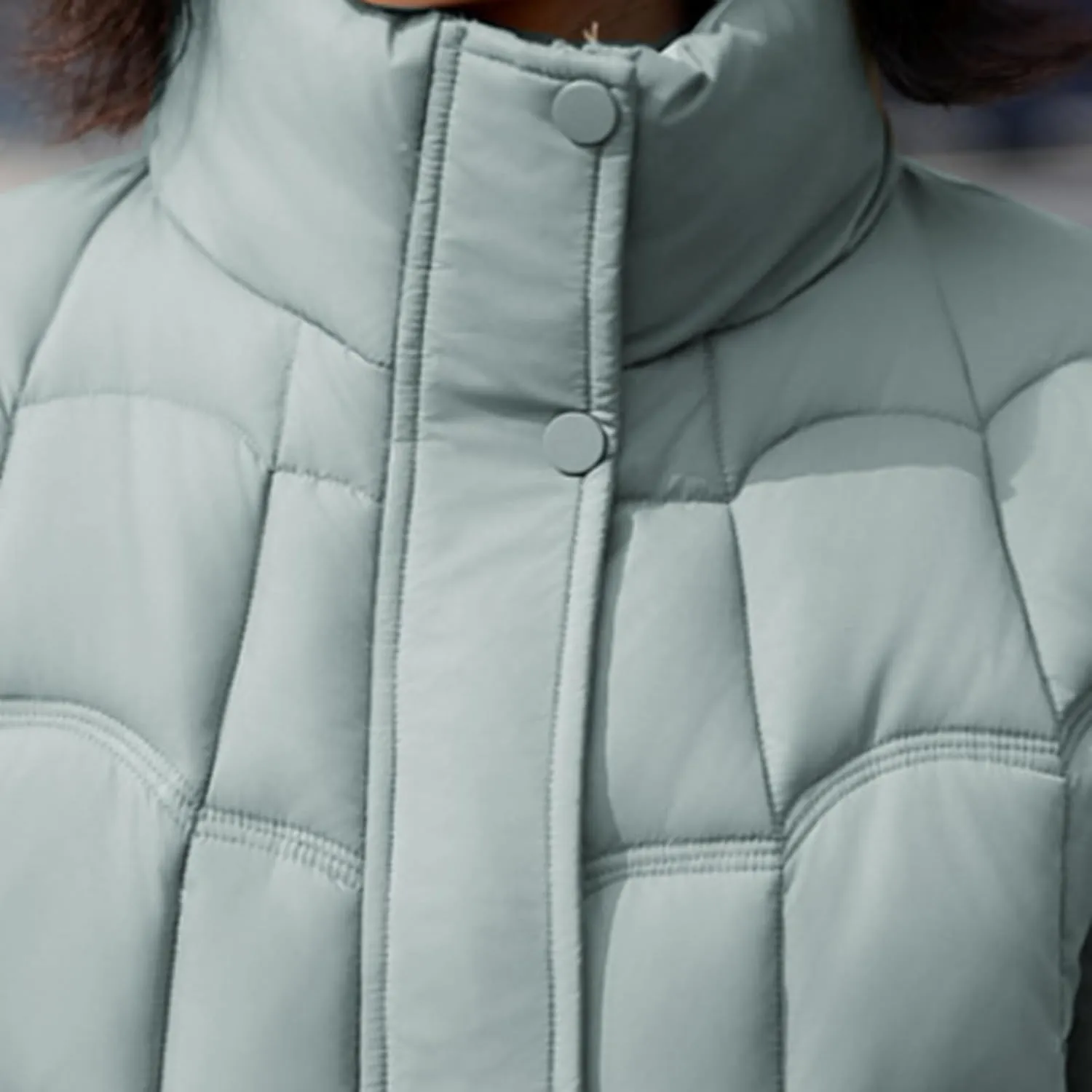 Women's Puffer Jackets Warm Winter Down Jackets Hood Zipped with Pockets Cropped Ladies Quilted Coats