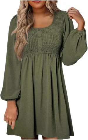 Women's Shift Dress 2025 Casual Short Sleeve V Neck Loose Flowy Summer Dress Lightweight Vacation Sundress Beachwear